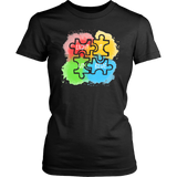 Autism Awareness Light it up Blue Ladies T shirt