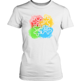 Autism Awareness Light it up Blue Ladies T shirt