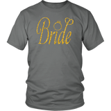 Womens Bride - Bachelorette Party Faux Gold With Ring - T shirt