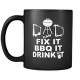 Dad Can Fix It BBQ Drink It Beer Barbeque Fathers Day - Mug - TEEEVER - - Drinkware -TeeEver.com