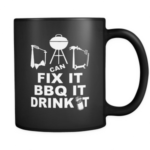 Dad Can Fix It BBQ Drink It Beer Barbeque Fathers Day - Mug - TEEEVER - - Drinkware -TeeEver.com