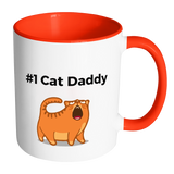 #1 Cat Daddy - Mugs - Father's Day Gift Idea - Accent Mug - Red- Drinkware -TeeEver.com