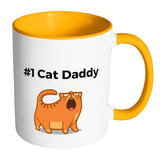 #1 Cat Daddy - Mugs - Father's Day Gift Idea - Accent Mug - Orange- Drinkware -TeeEver.com