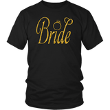 Womens Bride - Bachelorette Party Faux Gold With Ring - T shirt