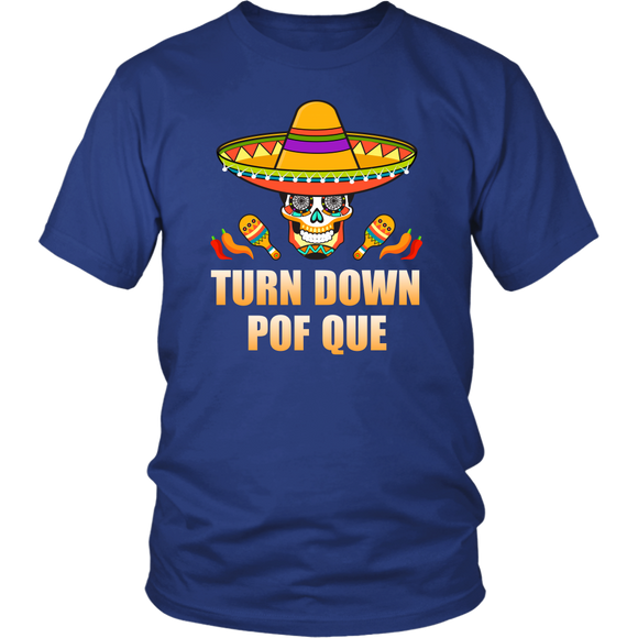 Sombrero Skull Turn Down Por Que Cinco De Mayo Party - T shirt