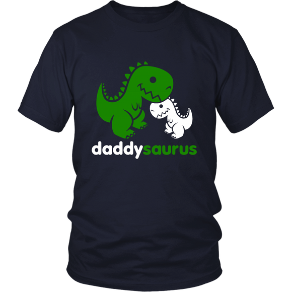 Daddysaurus Dinosaur Dino Daddy Father's Day - t shirt tank top - TEEEVER - District Unisex Shirt / Navy / S- T-shirt -TeeEver.com