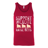 Support Wildlife Raise Boys - funny Father's Day - t shirt tank top hoodie - TEEEVER - Canvas Unisex Tank / Red / S- T-shirt -TeeEver.com