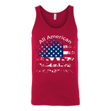 Mens All American Dad American Flag - Father's Day Gift - t shirt tank top hoodie - TEEEVER - Canvas Unisex Tank / Red / S- T-shirt -TeeEver.com