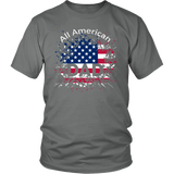 Mens All American Dad American Flag - Father's Day Gift - t shirt tank top hoodie - TEEEVER - District Unisex Shirt / Grey / S- T-shirt -TeeEver.com