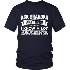 Ask Grandpa Anything Funny Father's Day - Gift Smart - T shirt tank top hoodie - District Unisex Shirt / Navy / S- T-shirt -TeeEver.com