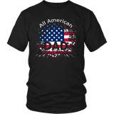 Mens All American Dad American Flag - Father's Day Gift - t shirt tank top hoodie - TEEEVER - District Unisex Shirt / Black / S- T-shirt -TeeEver.com