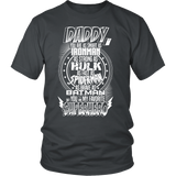 Daddy Superhero - Funny Father's Day Holiday or Gift - T shirt tank top hoodie - District Unisex Shirt / Charcoal / S- T-shirt -TeeEver.com