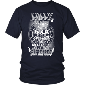 Daddy Superhero - Funny Father's Day Holiday or Gift - T shirt tank top hoodie - District Unisex Shirt / Navy / S- T-shirt -TeeEver.com