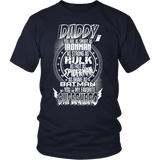 Daddy Superhero - Funny Father's Day Holiday or Gift - T shirt tank top hoodie - District Unisex Shirt / Navy / S- T-shirt -TeeEver.com