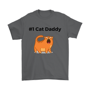 #1 Cat Daddy - T-shirt - Father's Day Gift Idea - Gildan Mens T-Shirt / White / S- T-shirt -TeeEver.com