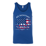 Mens All American Dad American Flag - Father's Day Gift - t shirt tank top hoodie - TEEEVER - Canvas Unisex Tank / Royal / S- T-shirt -TeeEver.com