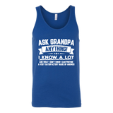 Ask Grandpa Anything Funny Father's Day - Gift Smart - T shirt tank top hoodie - Canvas Unisex Tank / Royal / S- T-shirt -TeeEver.com