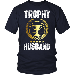 Men's Trophy Husband Funny Father's Day Gift - t shirt tank top hoodie - TEEEVER - District Unisex Shirt / Navy / S- T-shirt -TeeEver.com