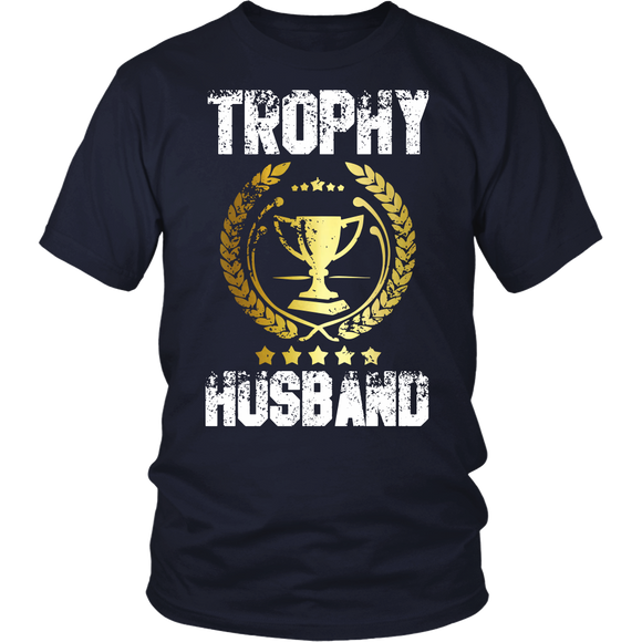 Men's Trophy Husband Funny Father's Day Gift - t shirt tank top hoodie - TEEEVER - District Unisex Shirt / Navy / S- T-shirt -TeeEver.com