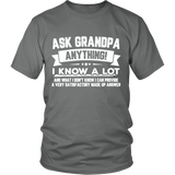 Ask Grandpa Anything Funny Father's Day - Gift Smart - T shirt tank top hoodie - District Unisex Shirt / Grey / S- T-shirt -TeeEver.com