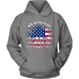 Mens All American Dad American Flag - Father's Day Gift - t shirt tank top hoodie - TEEEVER - Unisex Hoodie / Grey / S- T-shirt -TeeEver.com
