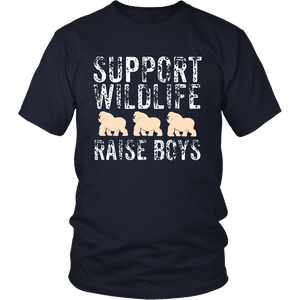 Support Wildlife Raise Boys - funny Father's Day - t shirt tank top hoodie - TEEEVER - District Unisex Shirt / Navy / S- T-shirt -TeeEver.com