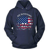 Mens All American Dad American Flag - Father's Day Gift - t shirt tank top hoodie - TEEEVER - Unisex Hoodie / Navy / S- T-shirt -TeeEver.com
