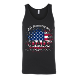 Mens All American Dad American Flag - Father's Day Gift - t shirt tank top hoodie - TEEEVER - Canvas Unisex Tank / Black / S- T-shirt -TeeEver.com