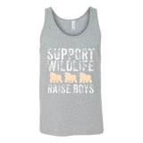 Support Wildlife Raise Boys - funny Father's Day - t shirt tank top hoodie - TEEEVER - Canvas Unisex Tank / Athletic Grey / S- T-shirt -TeeEver.com