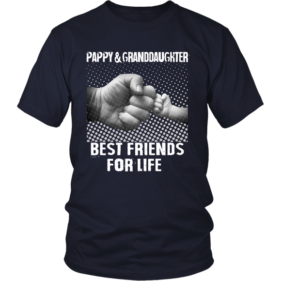 Pappy Granddaughter - Best Friends - Father's Day Gift - t shirt tank top hoodie - TEEEVER - District Unisex Shirt / Navy / S- T-shirt -TeeEver.com