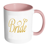 Womens Bride - Bachelorette Party Faux Gold With Ring - MUGS