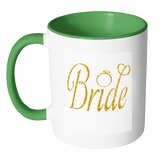 Womens Bride - Bachelorette Party Faux Gold With Ring - MUGS